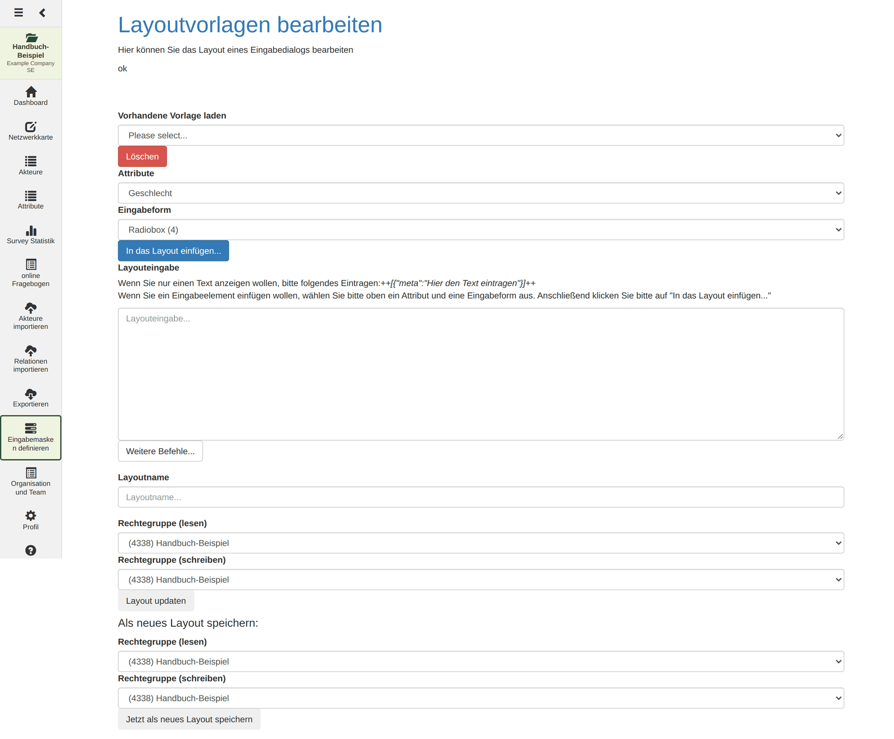 Das Modul Eingabemasken definieren
