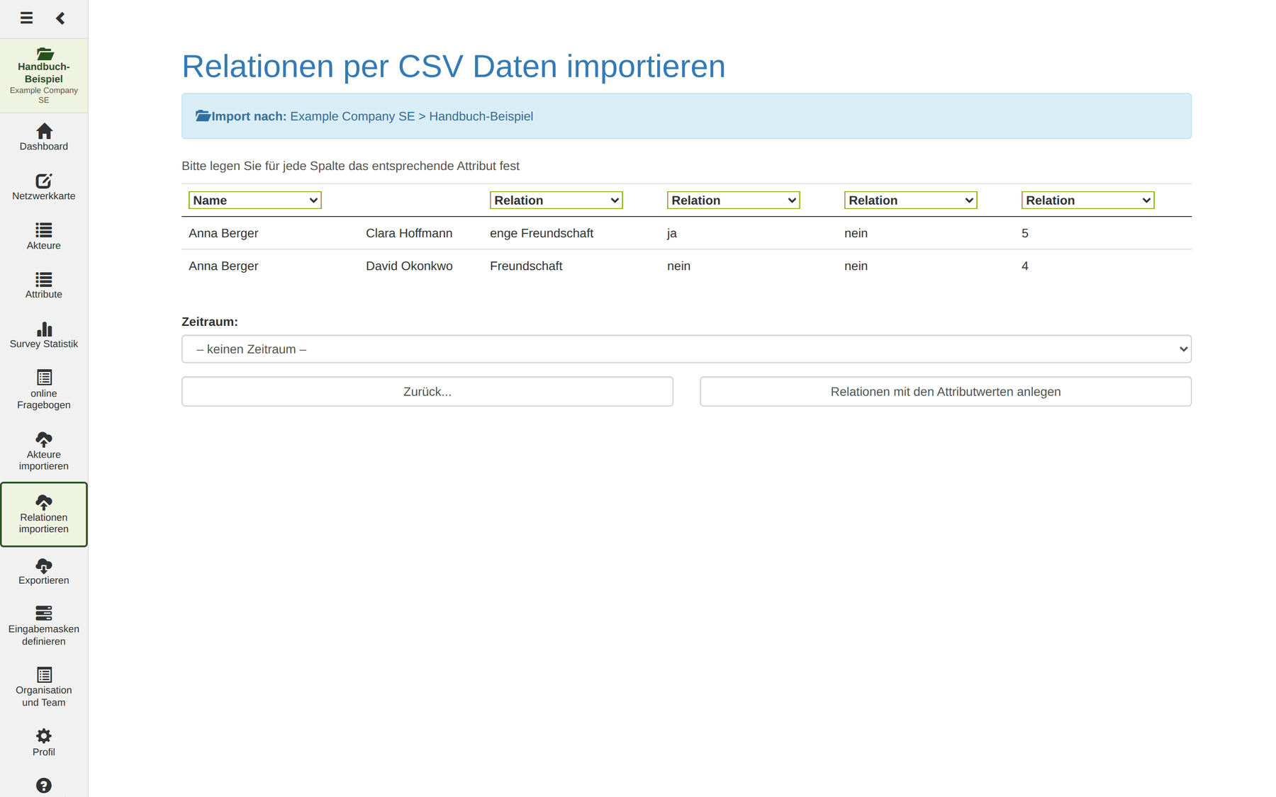 Relationen importieren Relationen importieren