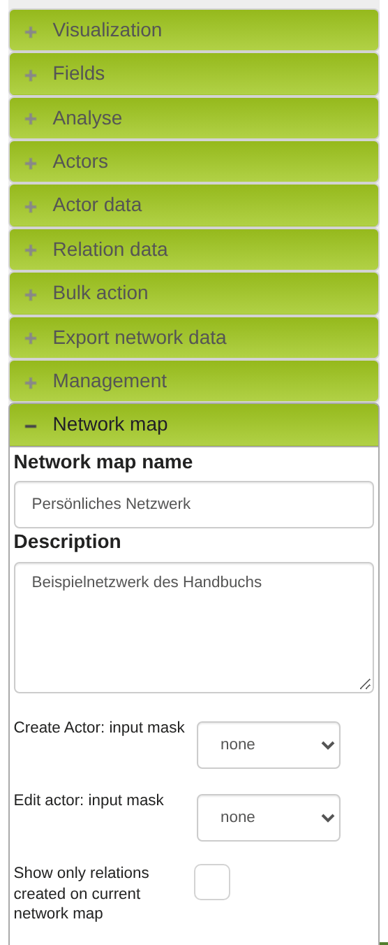 The network map settings