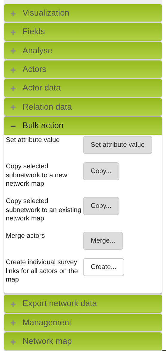 The Bulk action section