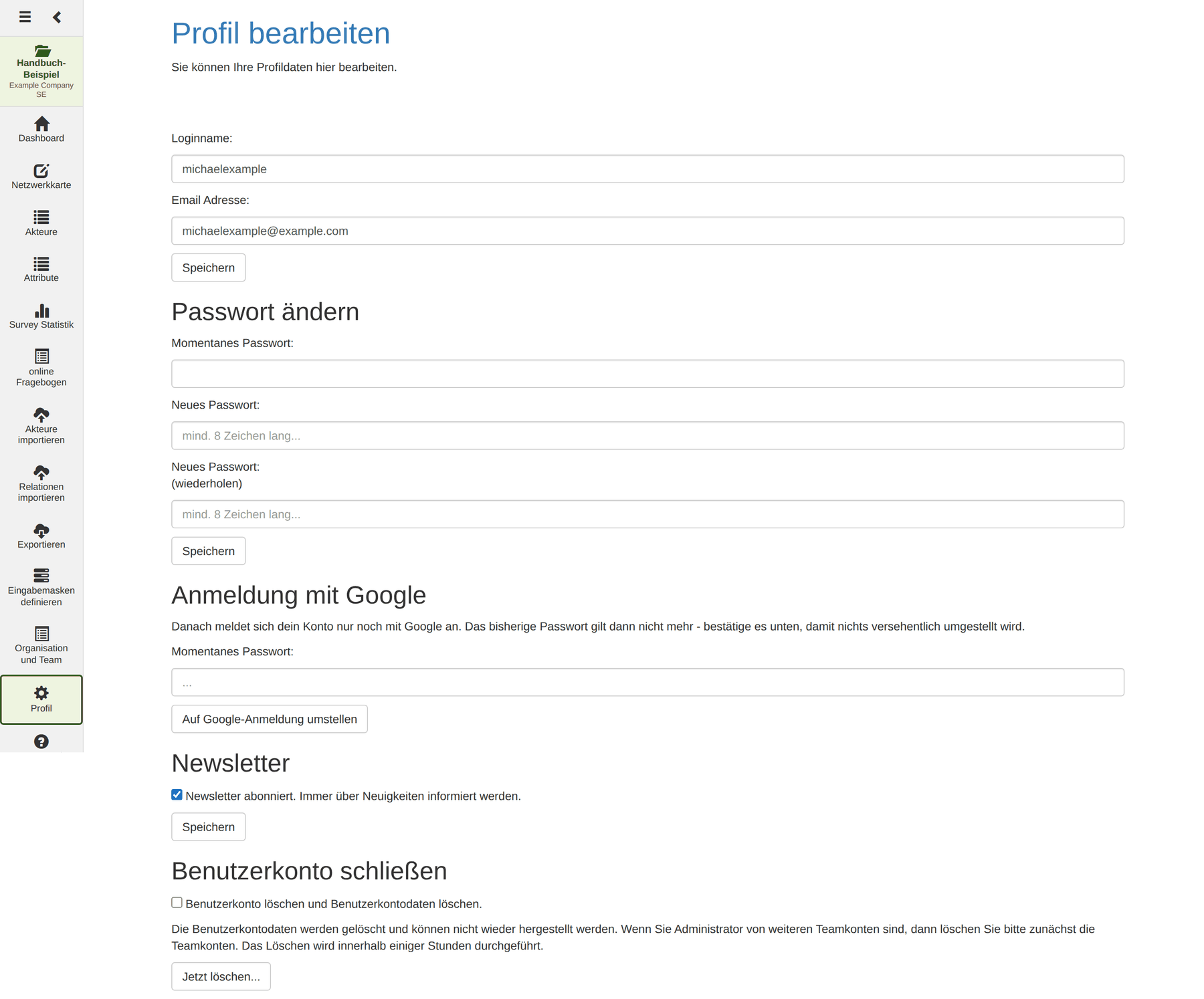 Das Modul Profil