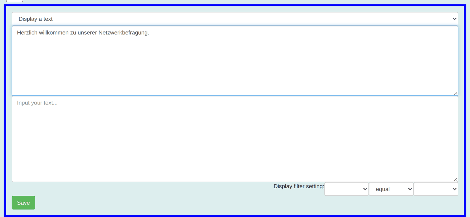 Configuration: display a text