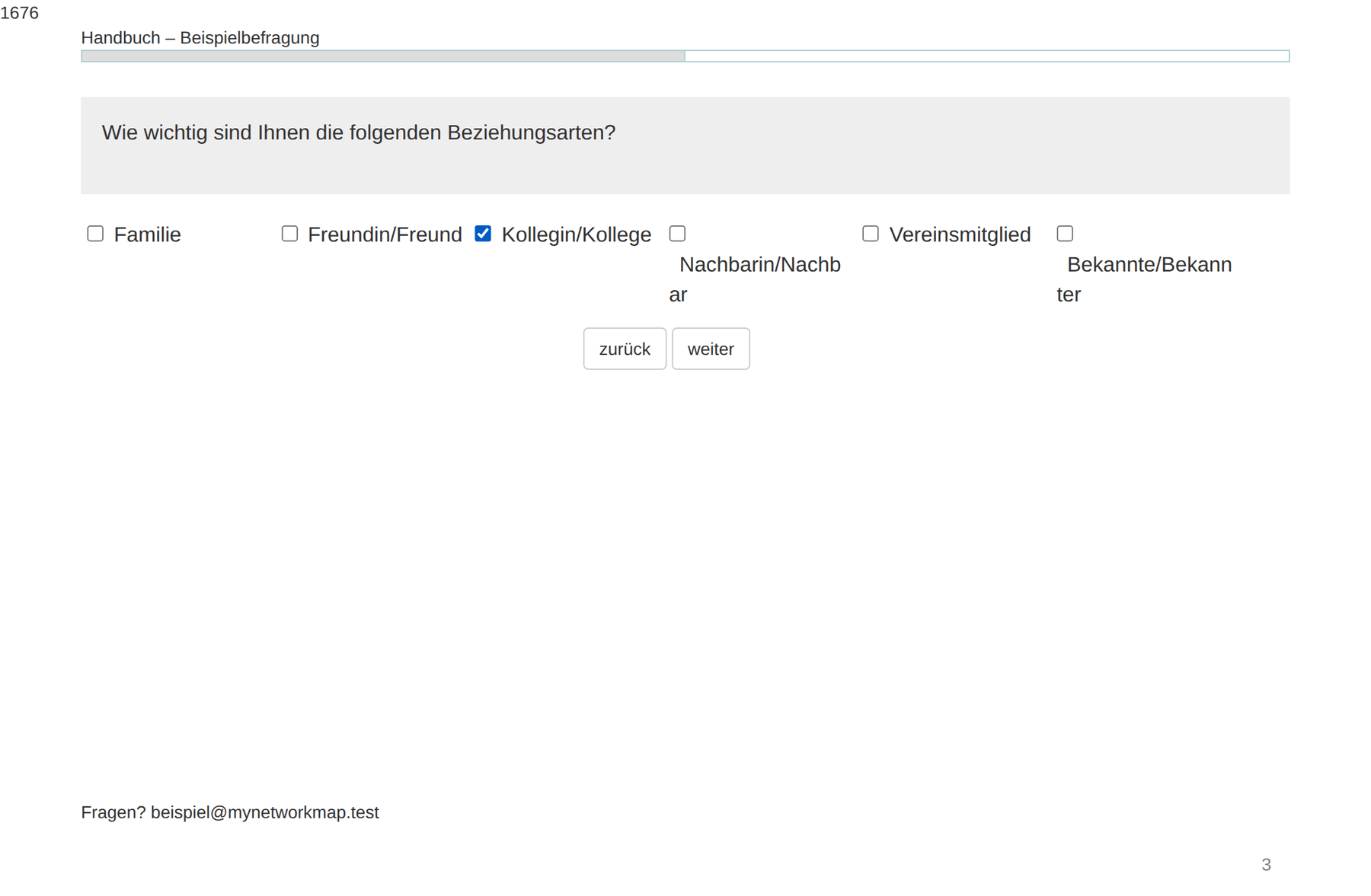 Im Fragebogen: Matrixfrage