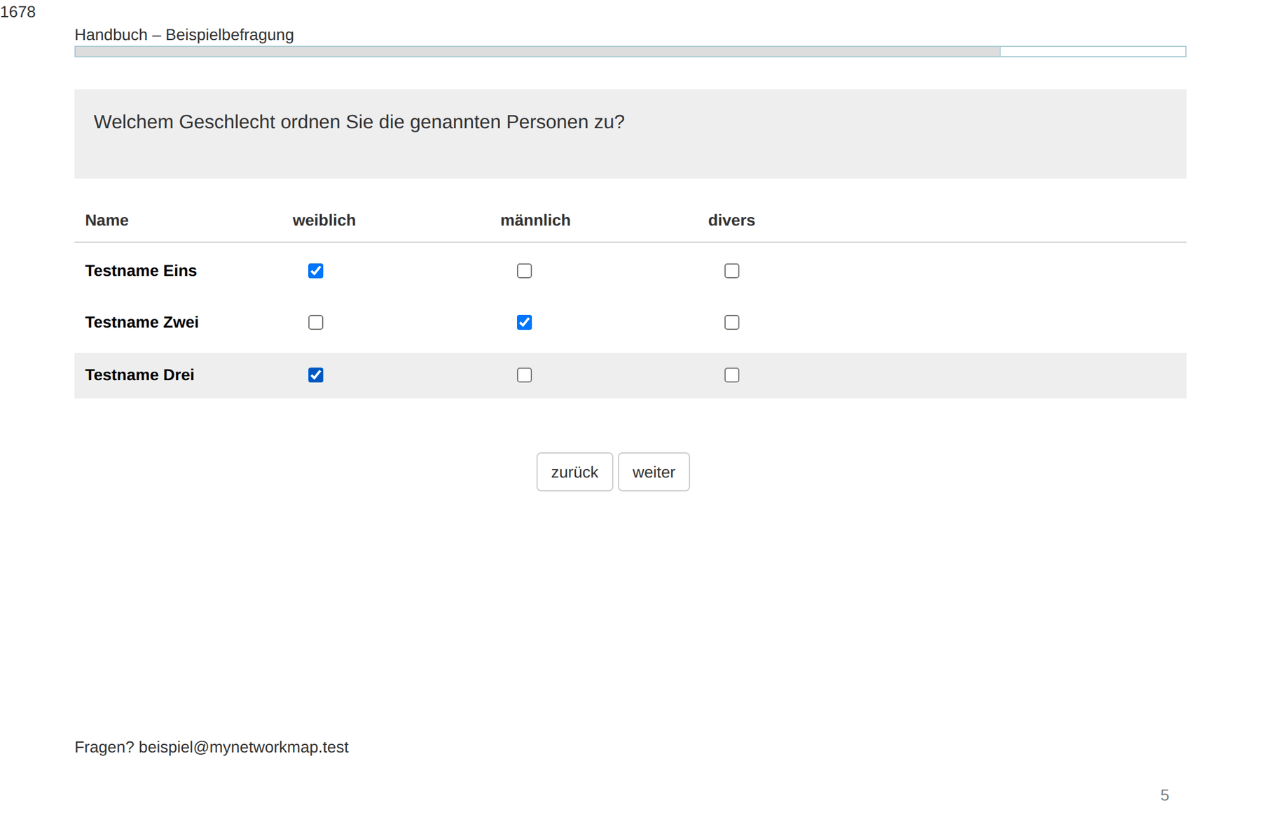 Im Fragebogen: Nameninterpretator