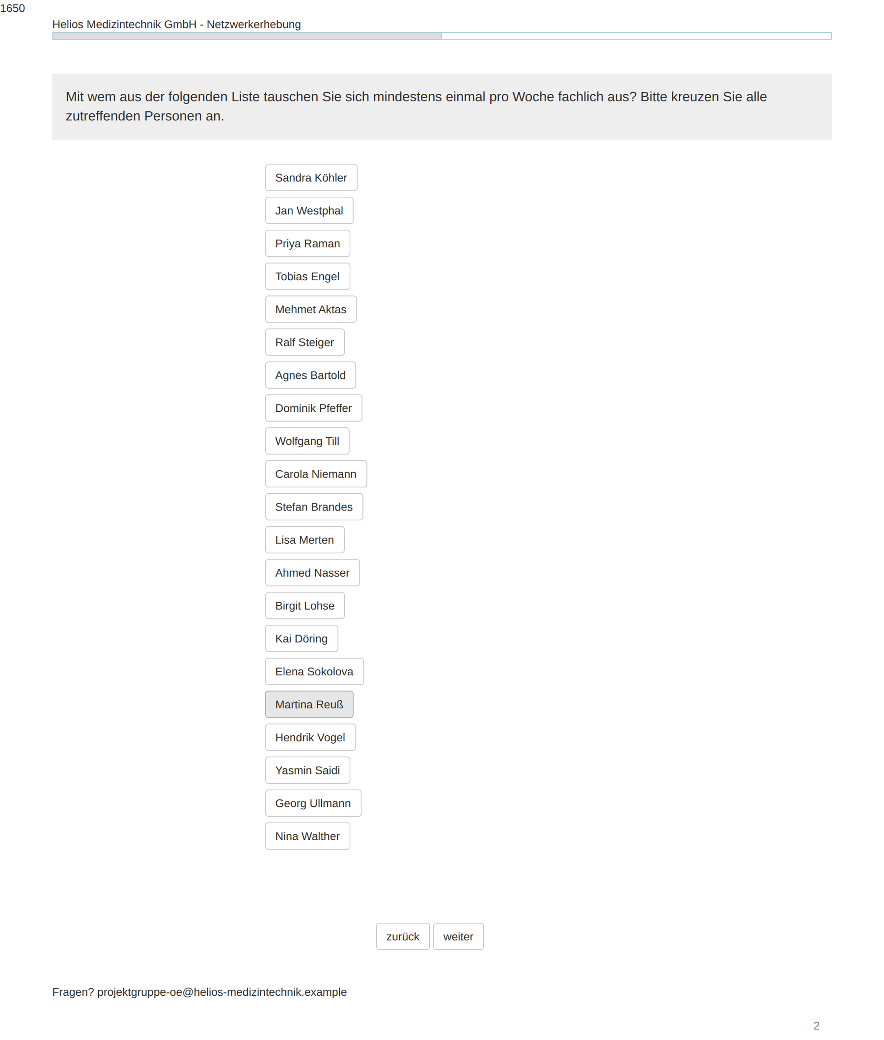 The name list in the interview